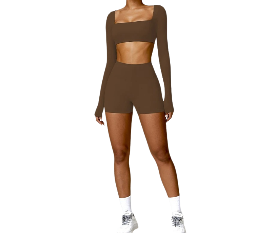 Quick-Drying Yoga Suit (Top & Shorts)