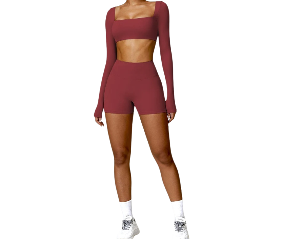 Quick-Drying Yoga Suit (Top & Shorts)