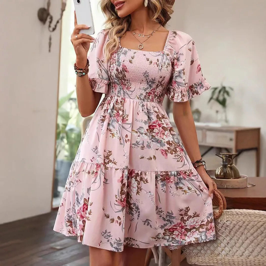 Women's Midi Dress Printed Size M 100% Polyester-4