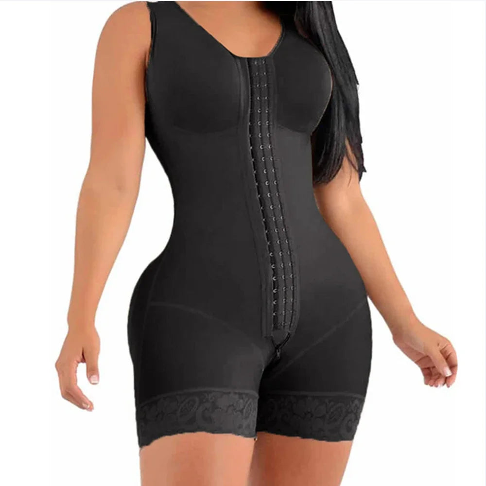 Women's Shapewear Bodysuit Black Size M Nylon Spandex High Compression Body Shaper 5