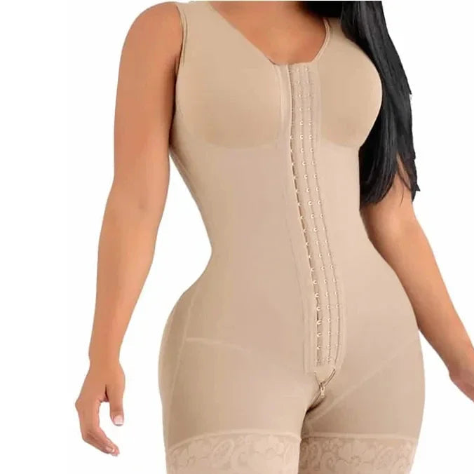 Women's Shapewear Bodysuit Black Size M Nylon Spandex High Compression Body Shaper 6