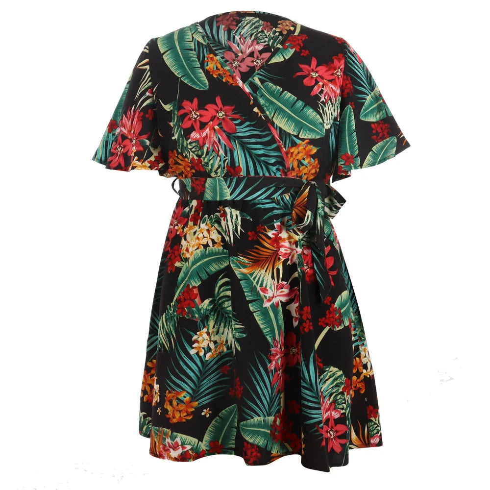 Women's Plus Size Maxi Dress Floral Print Size XL Cotton-5